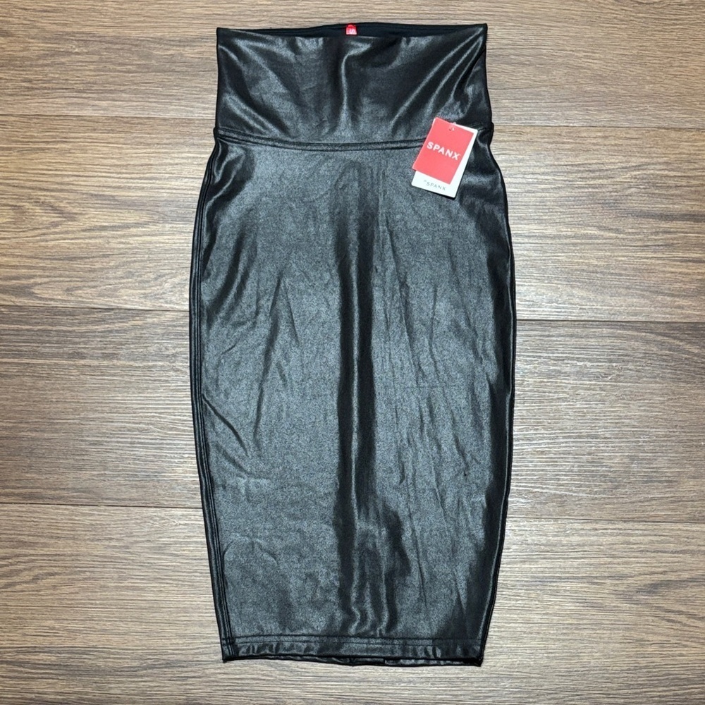 SPANDX Faux Leather Pencil Skirt